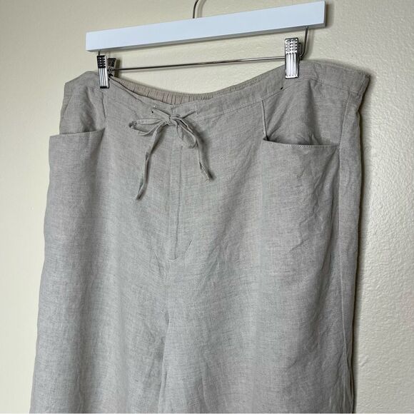 Venezia Linen Embroidered Sleeveless Top Elastic Drawstring Pants Women 18/20 - Picture 12 of 15